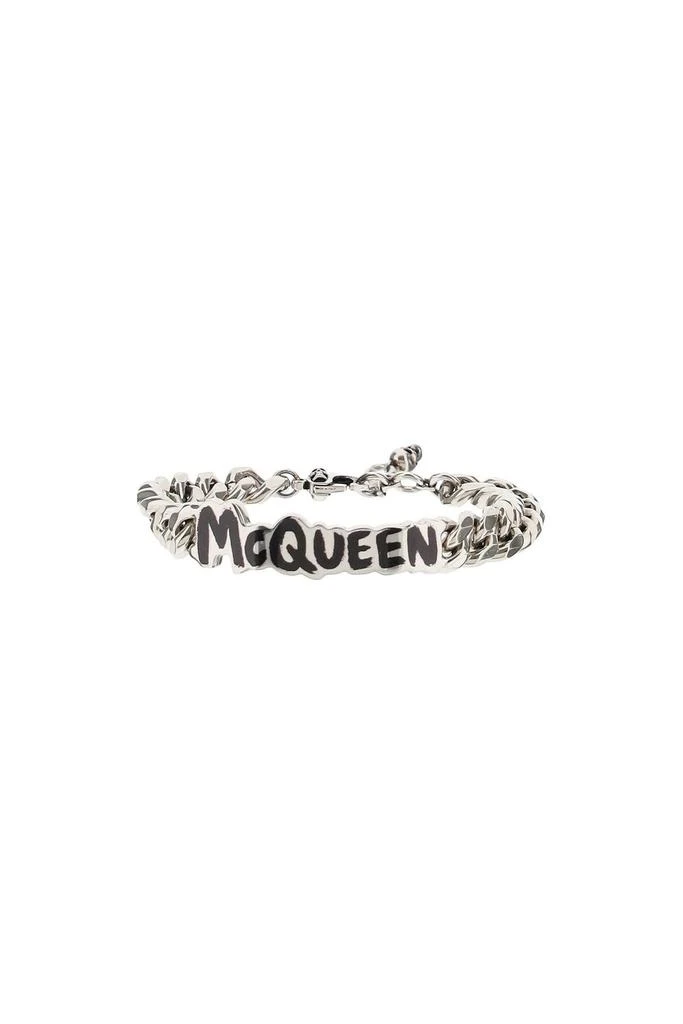 商品Alexander McQueen|Alexander McQueen Graffiti Logo Plaque Chain Bracelet,价格¥2213,第1张图片