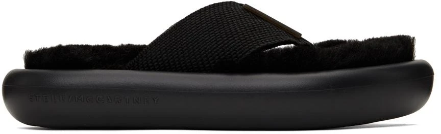 商品[国内直发] Stella McCartney|（鞋盒轻微破损鞋底脏污,夹脚）Black Faux-Fur Air Slide Flip Flops,价格¥320,第1张图片