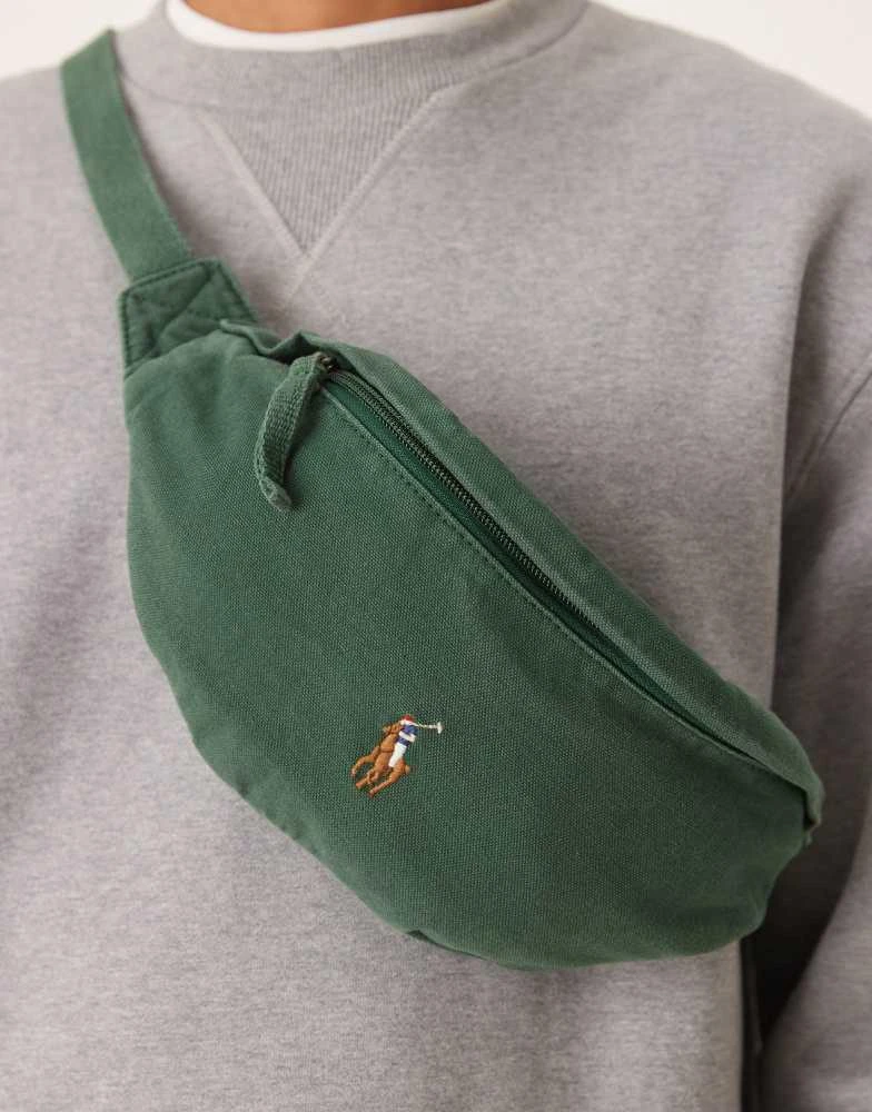 商品Ralph Lauren|Polo Ralph Lauren icon logo canvas bum bag in dark green,价格¥689,第4张图片详细描述