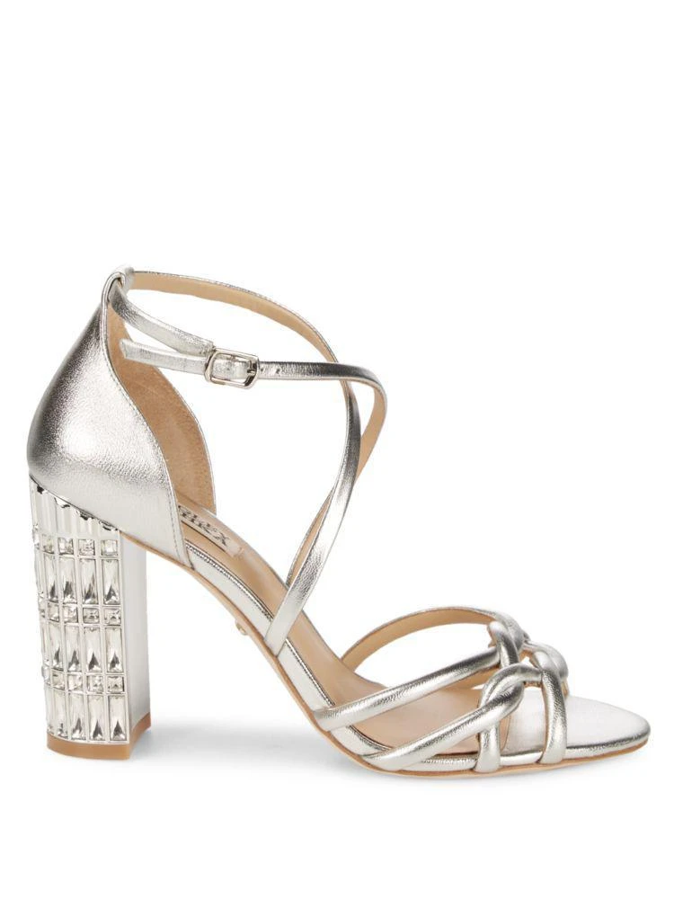 商品Badgley Mischka|Soria Metallic Rhinestone Heels,价格¥552,第5张图片详细描述