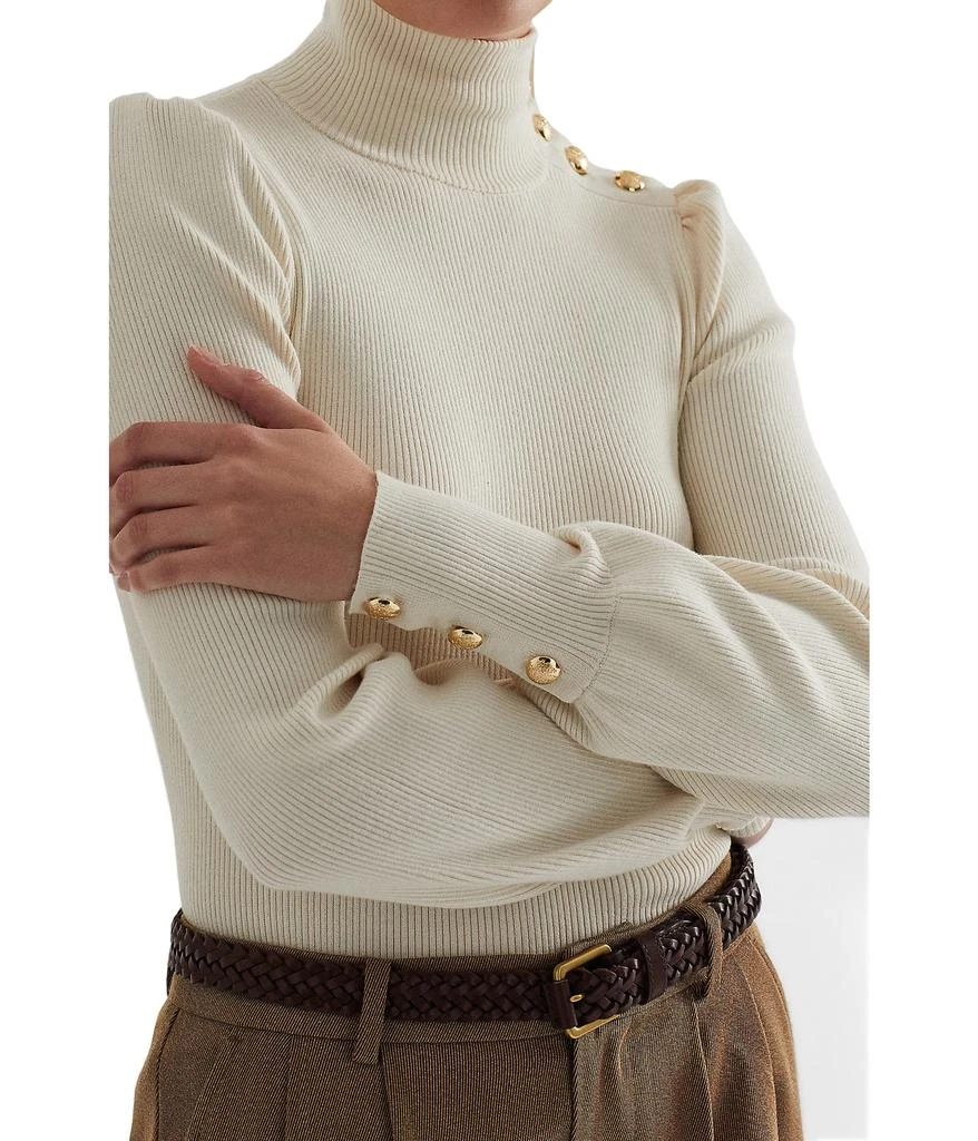 商品Ralph Lauren|Button-Trim Mock Neck Sweater,价格¥336,第3张图片详细描述