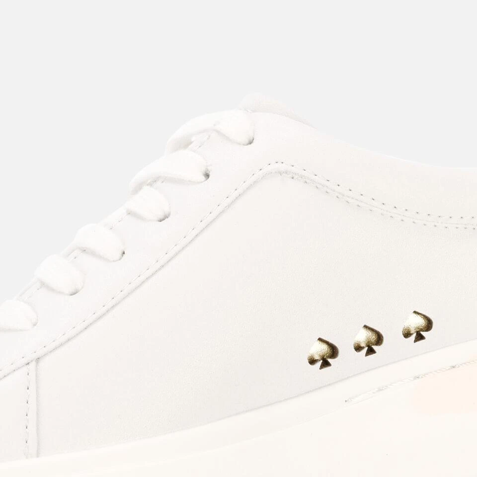 商品Kate Spade|KATE SPADE NEW YORK WOMEN'S LIFT LEATHER CUPSOLE TRAINERS - OPTIC WHITE/PALE GOLD,价格¥816,第4张图片详细描述