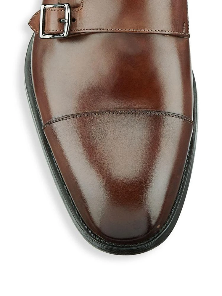 商品Giorgio Armani|Cap Toe Double Monk Leather Oxfords,价格¥5208,第3张图片详细描述