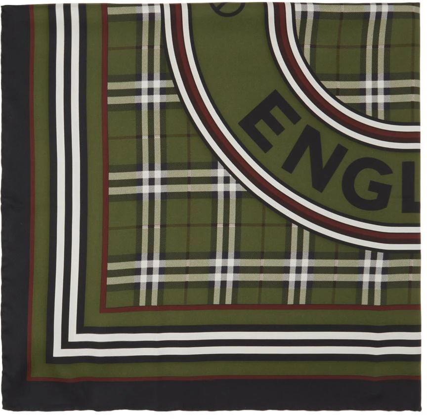 商品Burberry|绿色 Montage Print 围巾,价格¥4101,第1张图片详细描述