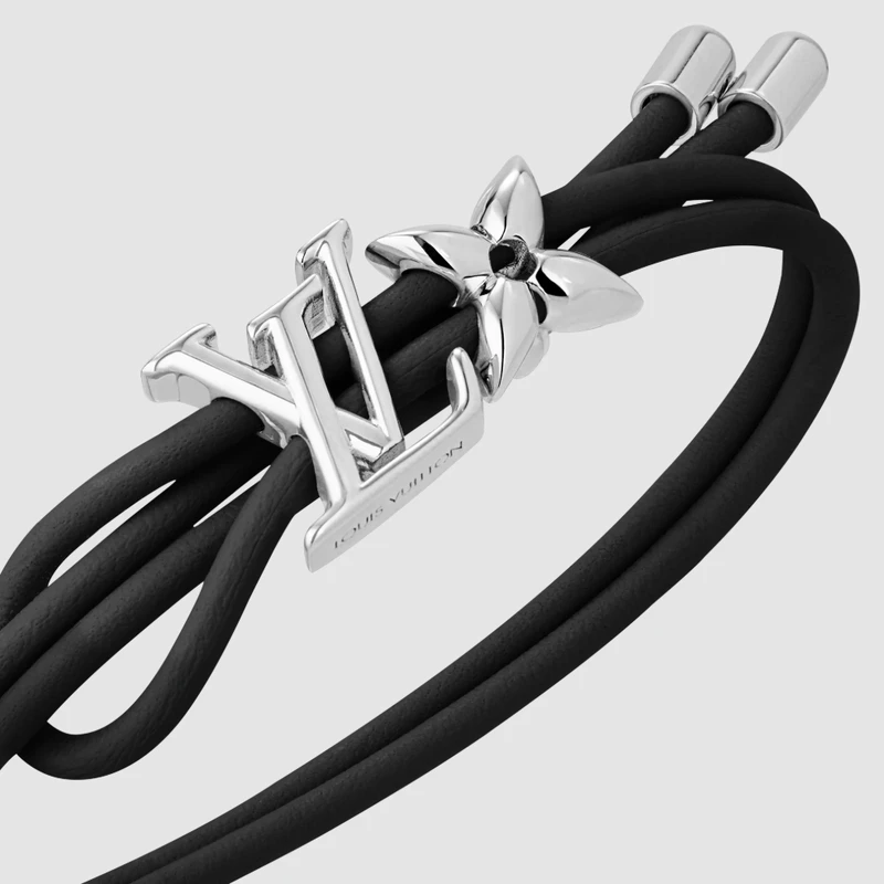 LV/路易威登 女士银色/黑色金属/皮革手链 商品