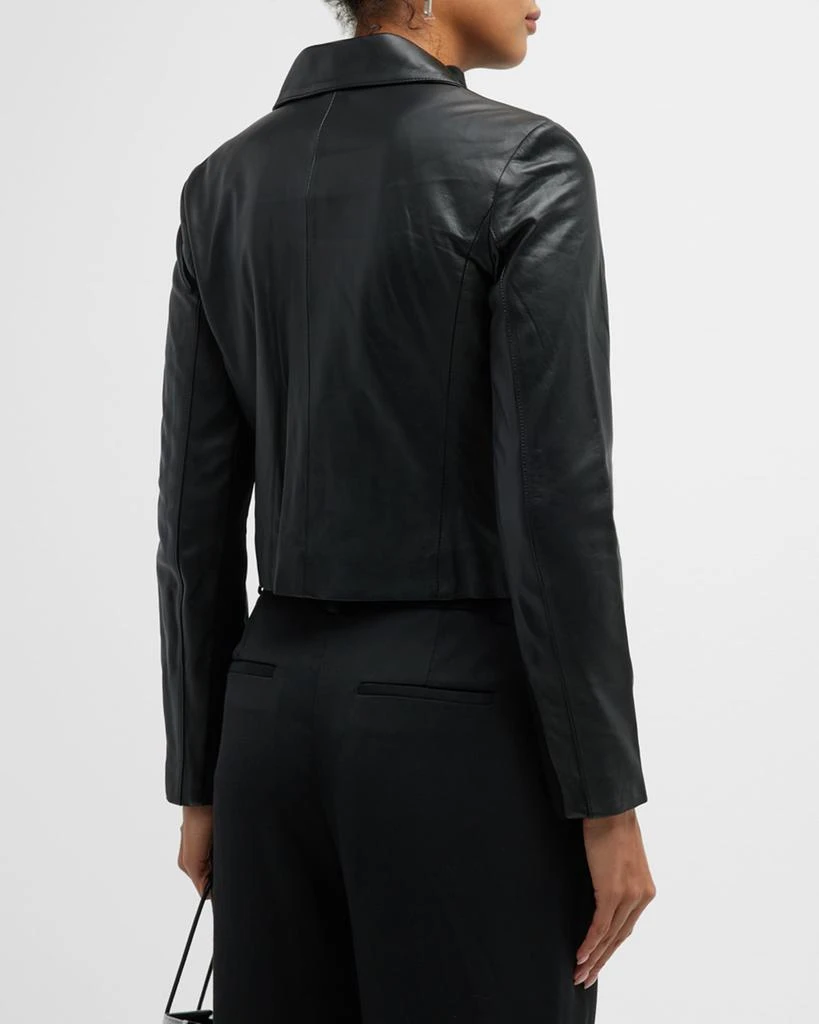 商品Vince|Leather Zip-Front Jacket,价格¥9925,第4张图片详细描述