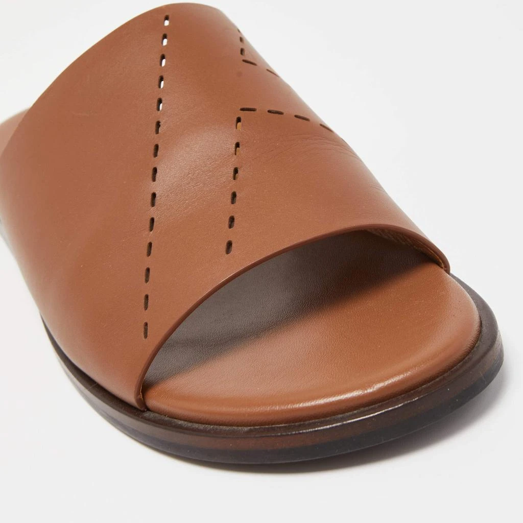 Hermes Brown Leather Flat Slides Size 43 商品