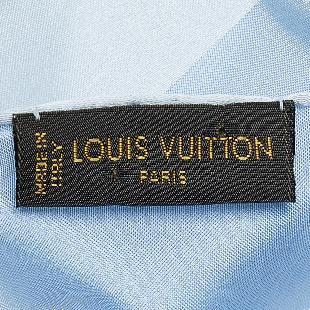 商品[二手商品] Louis Vuitton|Louis Vuitton Light Blue Monogram Silk Stole,价格¥1980,第4张图片详细描述