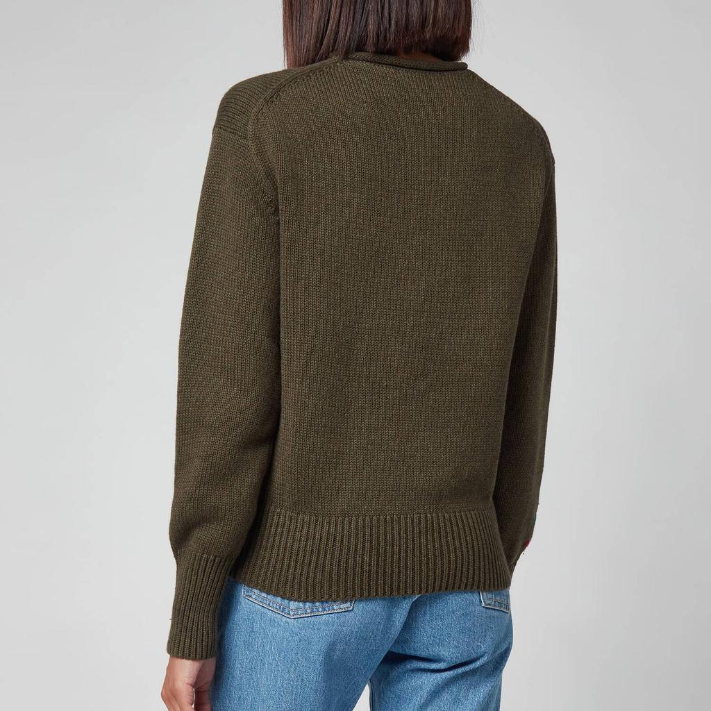 商品Ralph Lauren|Polo Ralph Lauren Women's Zebra Logo Jumper - Olive Multi,价格¥1184,第4张图片详细描述