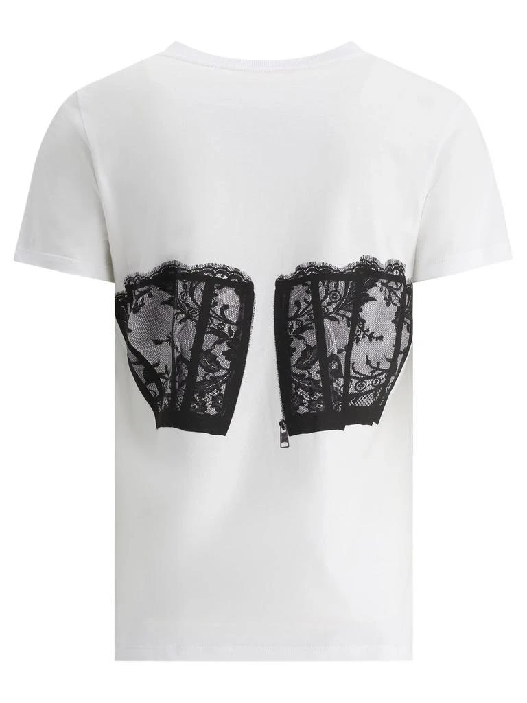 商品Alexander McQueen|Alexander McQueen Lace Corset Printed T-Shirt,价格¥2191,第2张图片详细描述