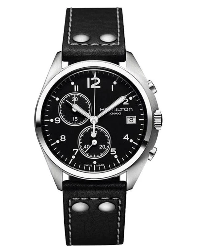 商品Hamilton|Hamilton Khaki Aviation Pilot Pioneer Chrono Quartz Men's Watch H76512733,价格¥3795,第1张图片