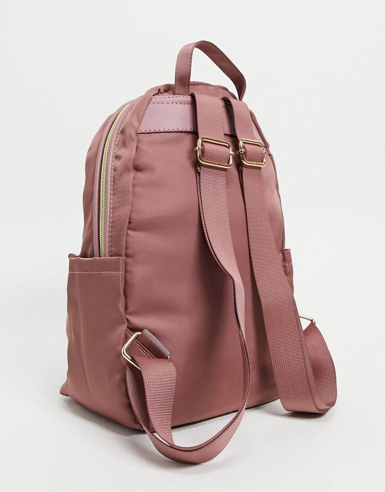 ASOS DESIGN simple backpack with front pocket in mauve商品第2张图片规格展示