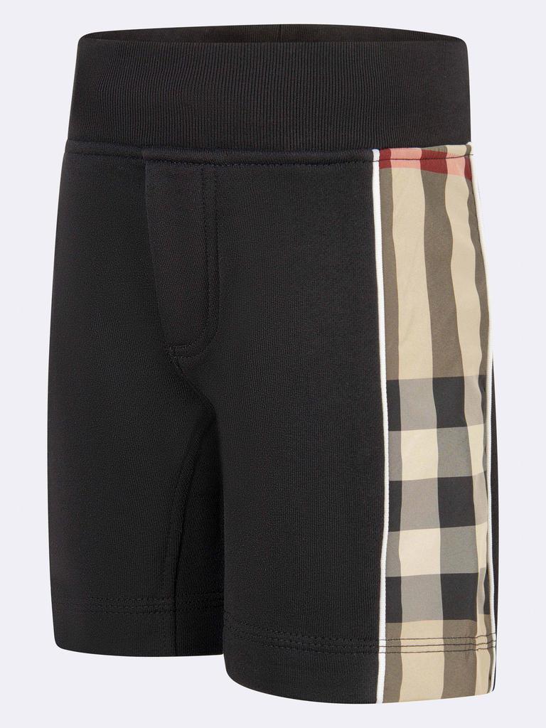 商品Burberry|Burberry Black Baby Boys Cotton Check Trim Shorts,价格¥1169,第1张图片