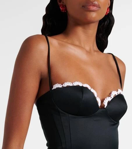 商品Magda Butrym|Crochet-trimmed cotton bustier dress,价格¥13286,第4张图片详细描述