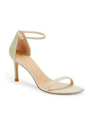 商品Stuart Weitzman|Amelina Glitter Ankle-Strap Sandals,价格¥435,第2张图片详细描述