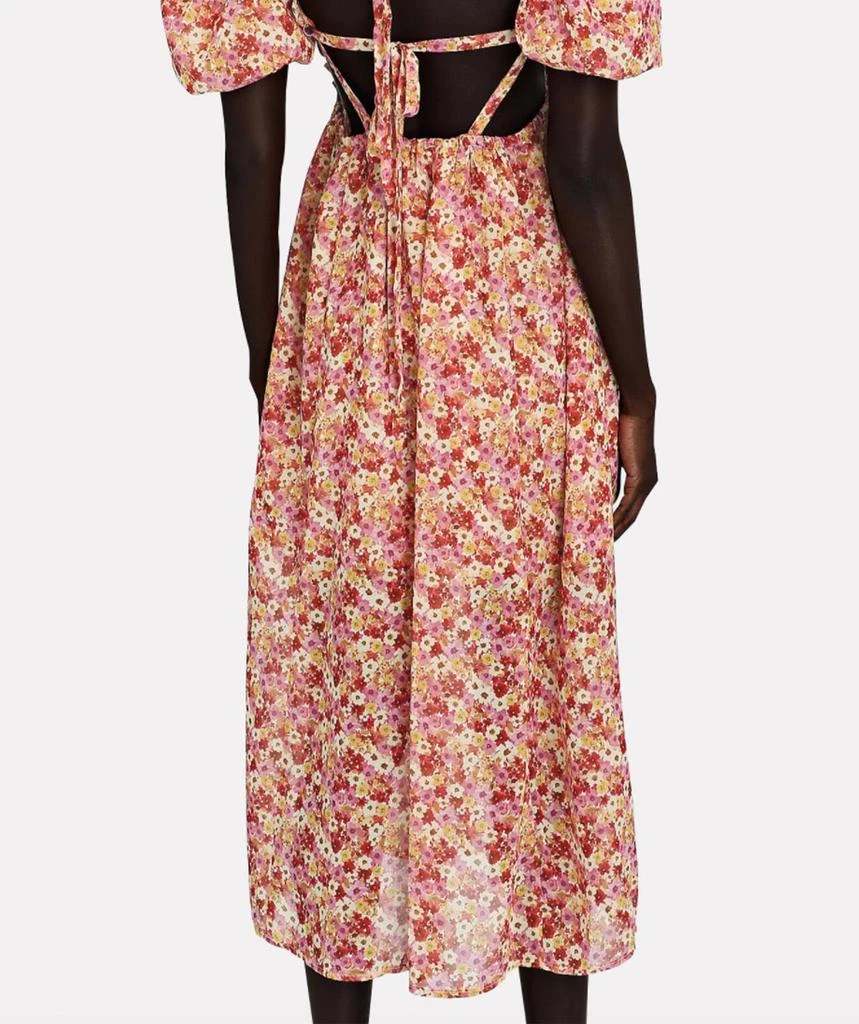 商品For Love & Lemons|Felicia Floral-Print Tie-Back Midi Dress In Red,价格¥1141,第2张图片详细描述