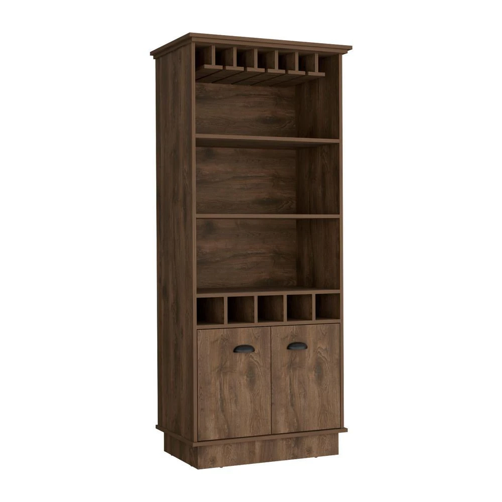 商品Depot E-Shop|70"H Bar Cabinet with Wine Rack, Upper Glass Cabinet,价格¥3253,第1张图片