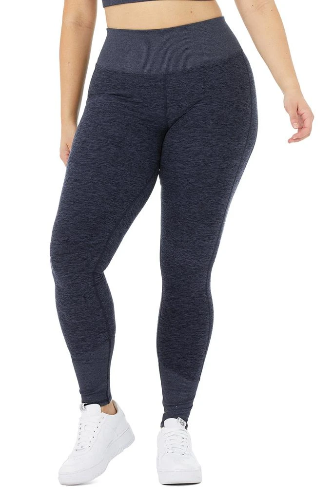 商品Alo|High-Waist Alosoft Lounge Legging - Rich Navy Heather,价格¥481,第5张图片详细描述