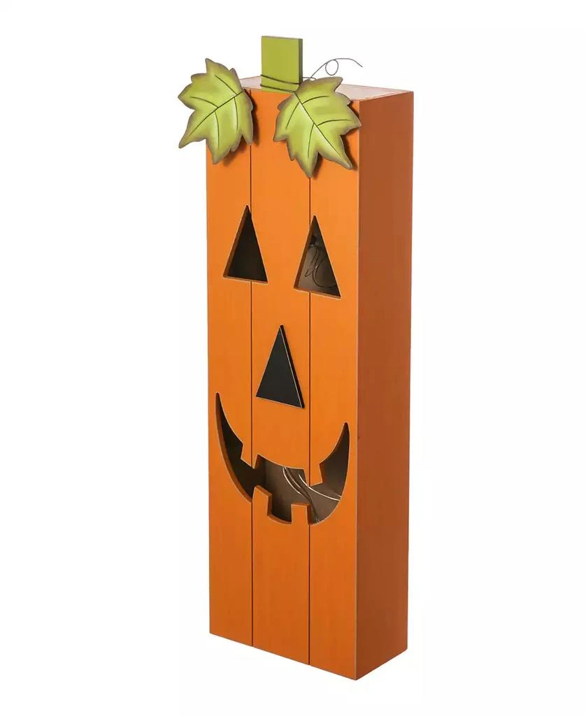 商品Glitzhome|Lighted Halloween Wooden Pumpkin Porch Decor, 30",价格¥1451,第3张图片详细描述