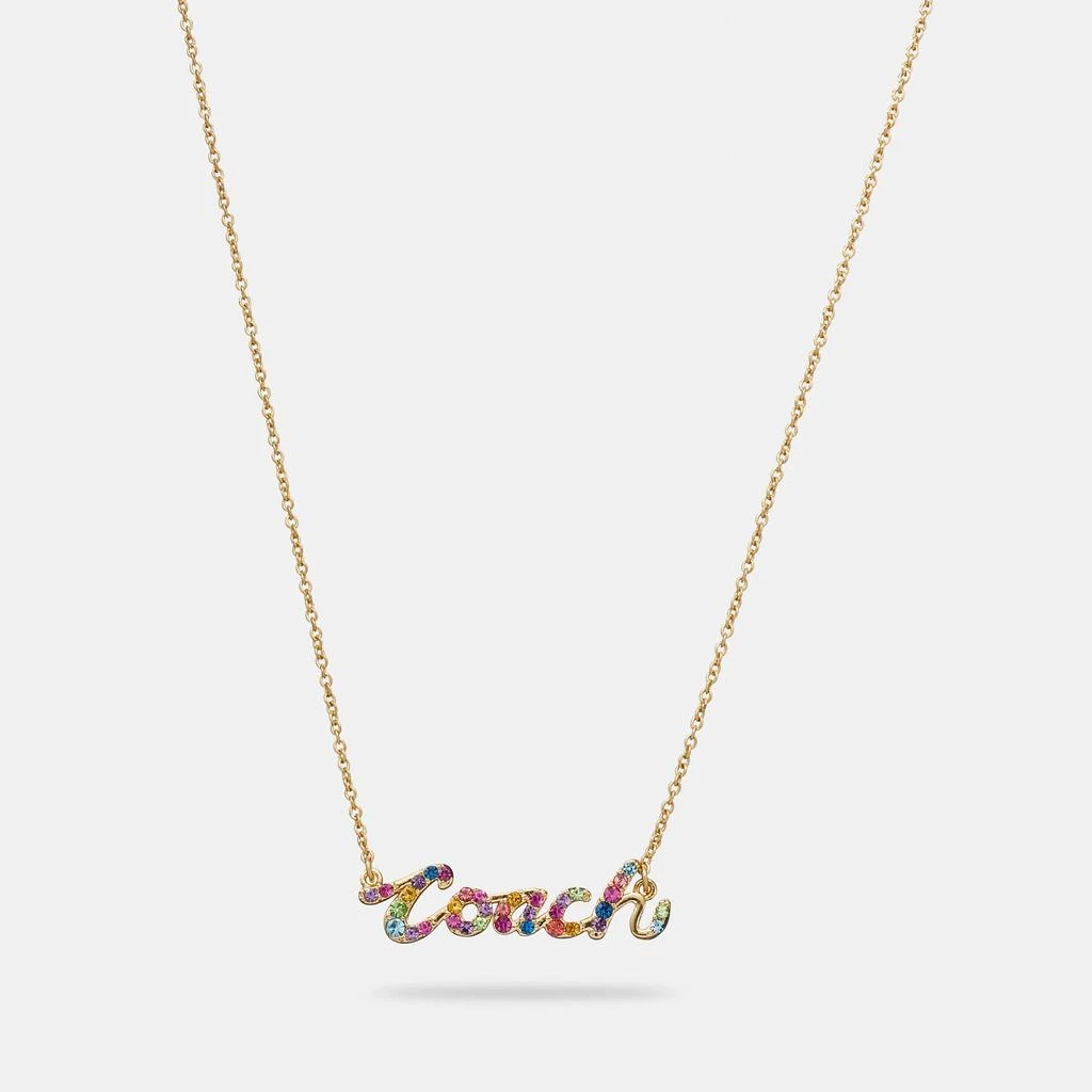 商品Coach|Coach Outlet Signature Script Necklace,价格¥236,第2张图片详细描述