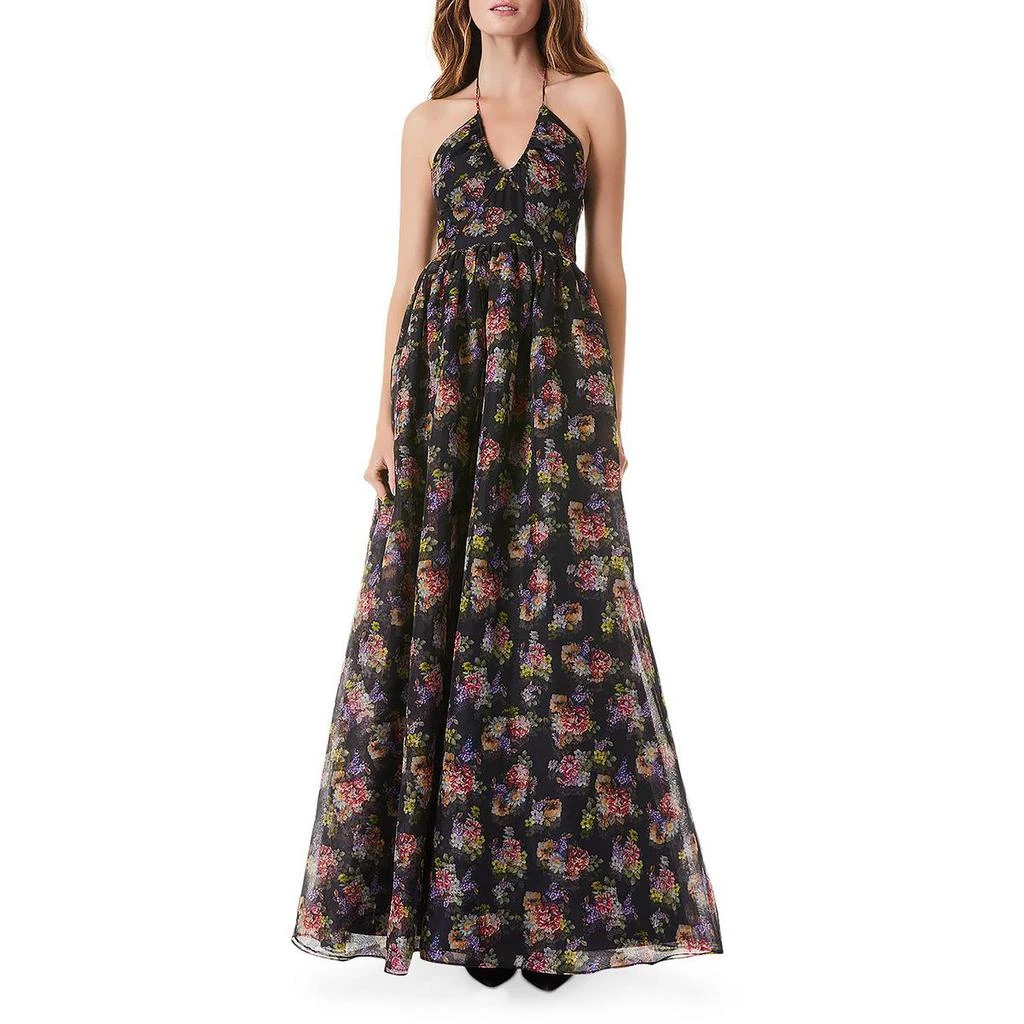 商品Alice + Olivia|Alice and Olivia Womens Saori Halter Maxi Evening Dress,价格¥977,第1张图片