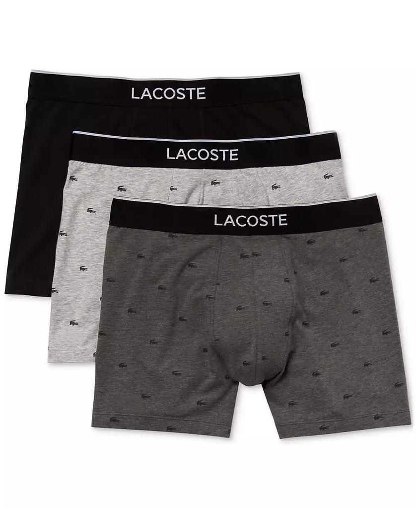 Men's Lacoste Cotton Stretch Mini Croc Print Trunks 3-pack image 2