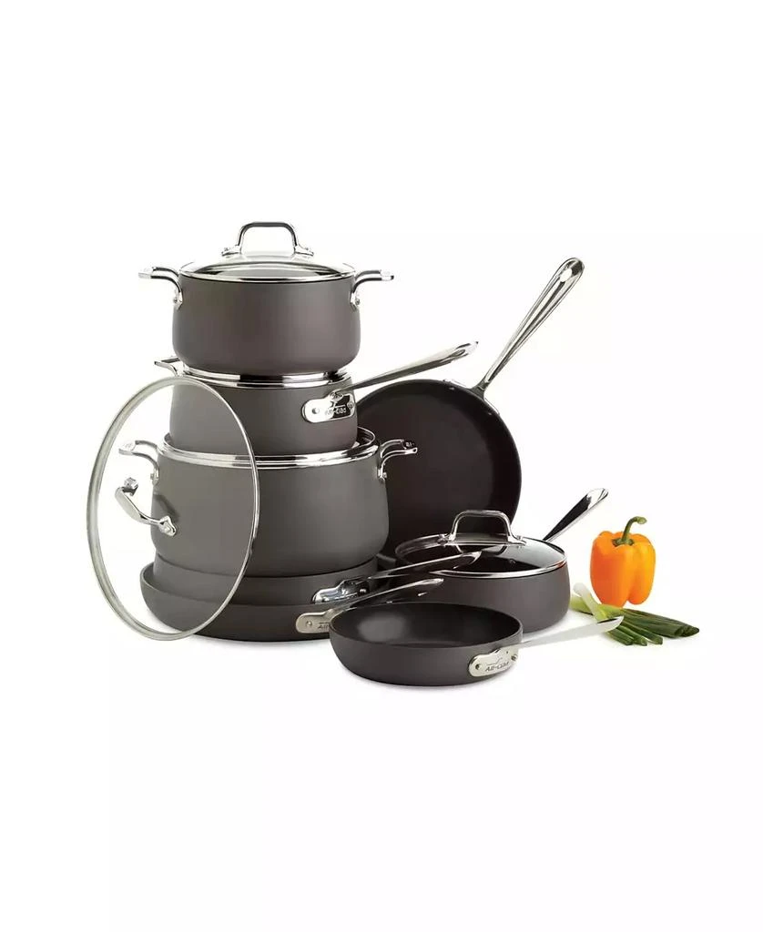 商品All-Clad|Hard-Anodized Cookware Set, 13 Piece,价格¥4632,第1张图片