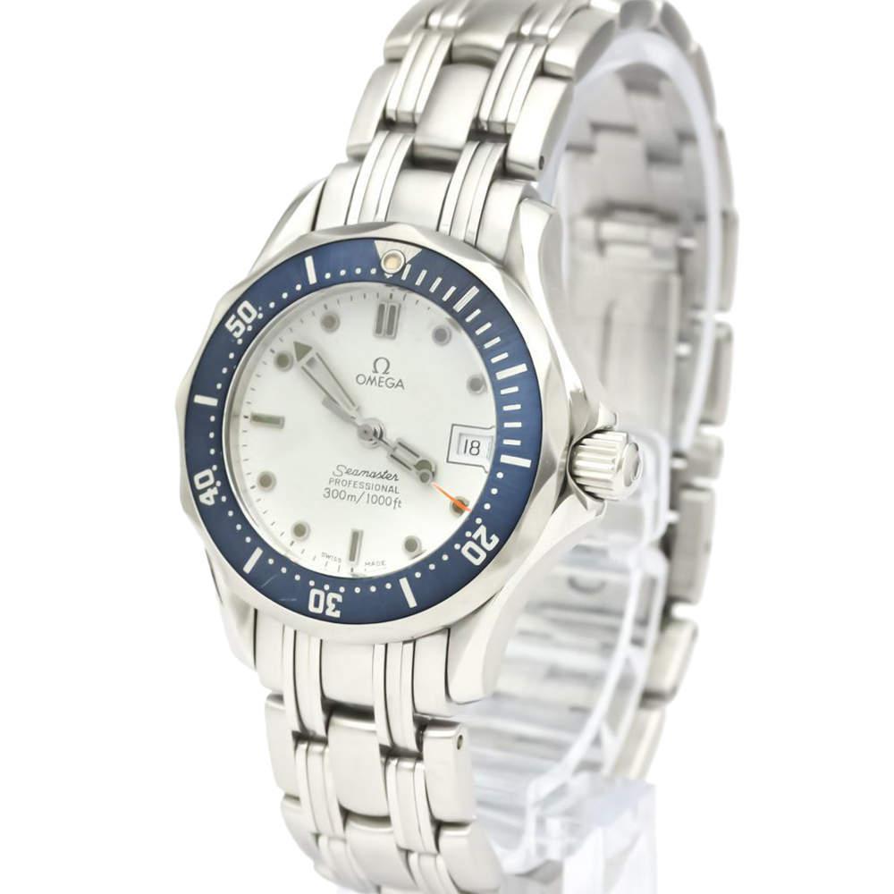 商品[二手商品] Omega|Omega Silver Stainless Steel Seamaster Professional 300M Quartz 2583.20 Women's Wristwatch 28 MM,价格¥8246,第1张图片