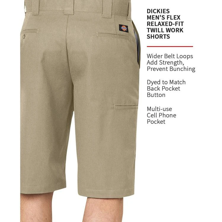 商品DICKIES|Men's Flex 13" Relaxed-Fit Twill Work Shorts,价格¥135,第4张图片详细描述