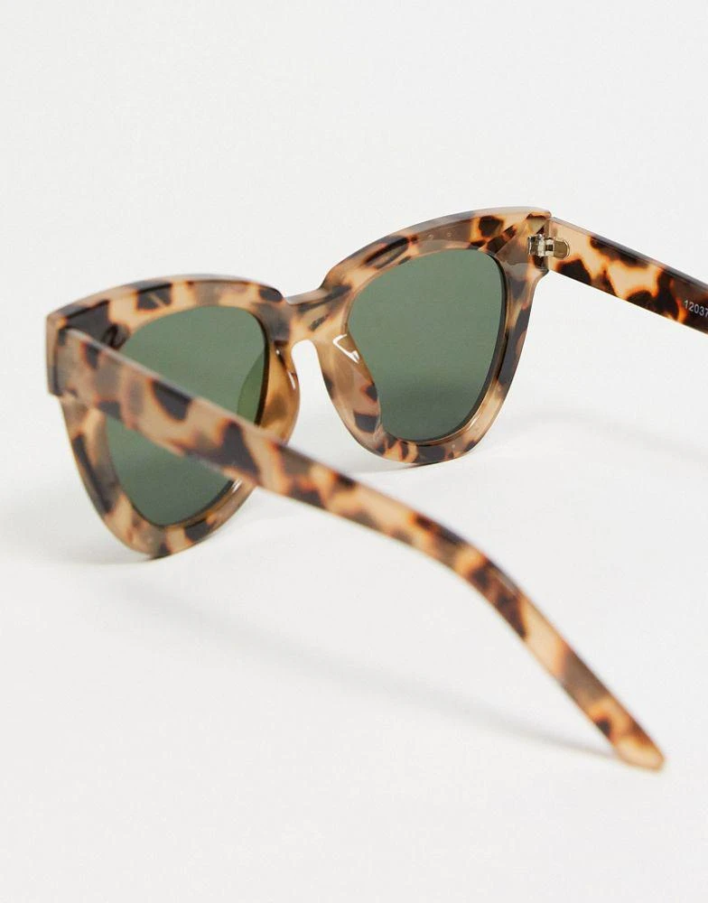 商品ASOS|ASOS DESIGN frame chunky flare cat eye sunglasses in milky tort with G15 lens - BROWN,价格¥75,第2张图片详细描述