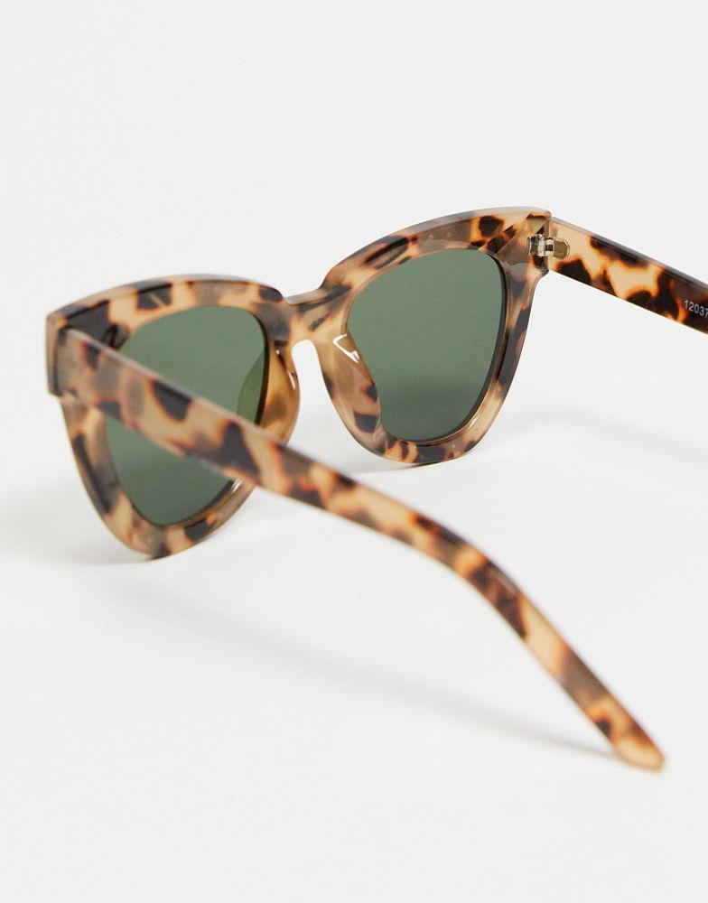 商品ASOS|ASOS DESIGN frame chunky flare cat eye sunglasses in milky tort with G15 lens - BROWN,价格¥120,第4张图片详细描述