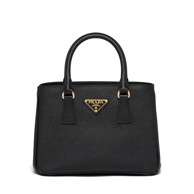 商品Prada|【预售3-7天】PRADA/普拉达 21年秋冬Galleria系列 女士黑色Saffiano皮革附徽标印花可拆卸调节编织肩带手提单肩包1BA296_NZV_F0632_V_V21,价格¥17403,第1张图片