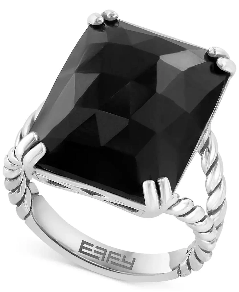 商品Effy|EFFY® Onyx Rope Statement Ring in Sterling Silver,价格¥655,第1张图片