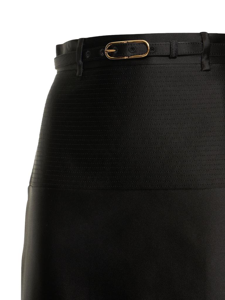 Silk Duchesse Midi Skirt W/ Belt商品第3张图片规格展示