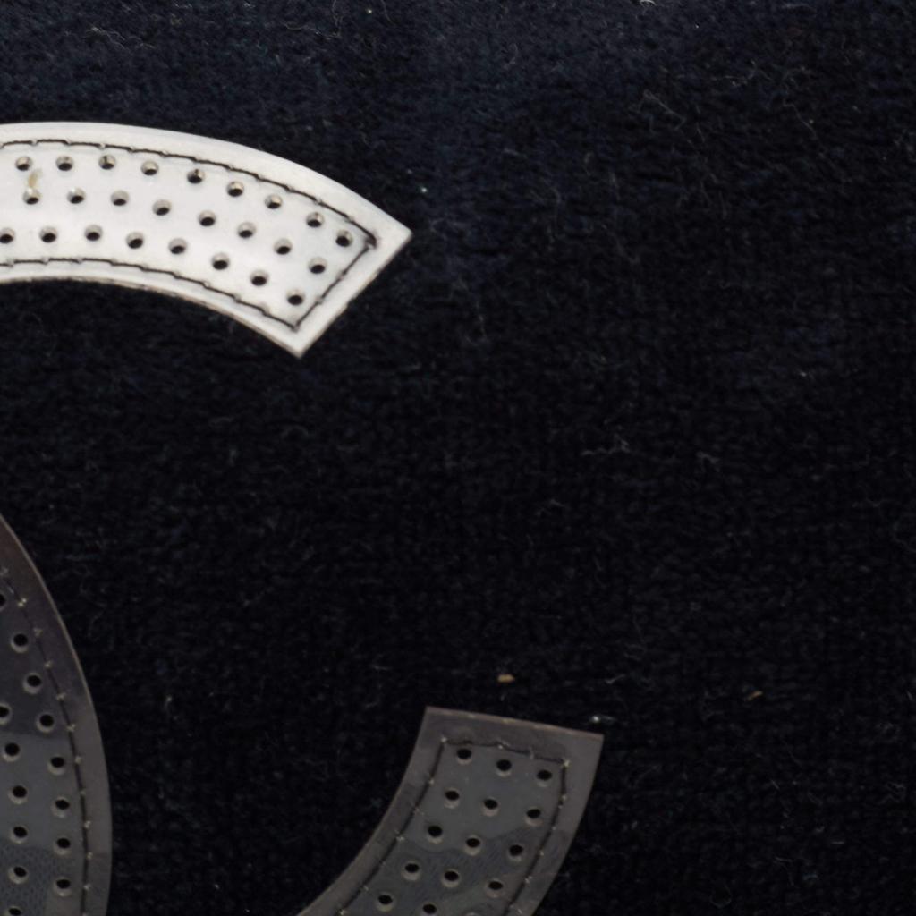 Chanel Black/Grey Corduroy And Patent Leather Cambon Shoulder Bag商品第5张图片规格展示