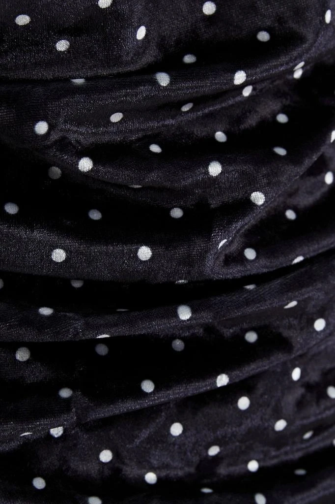 商品Ganni|Ruched polka-dot velvet mini dress,价格¥550,第2张图片详细描述