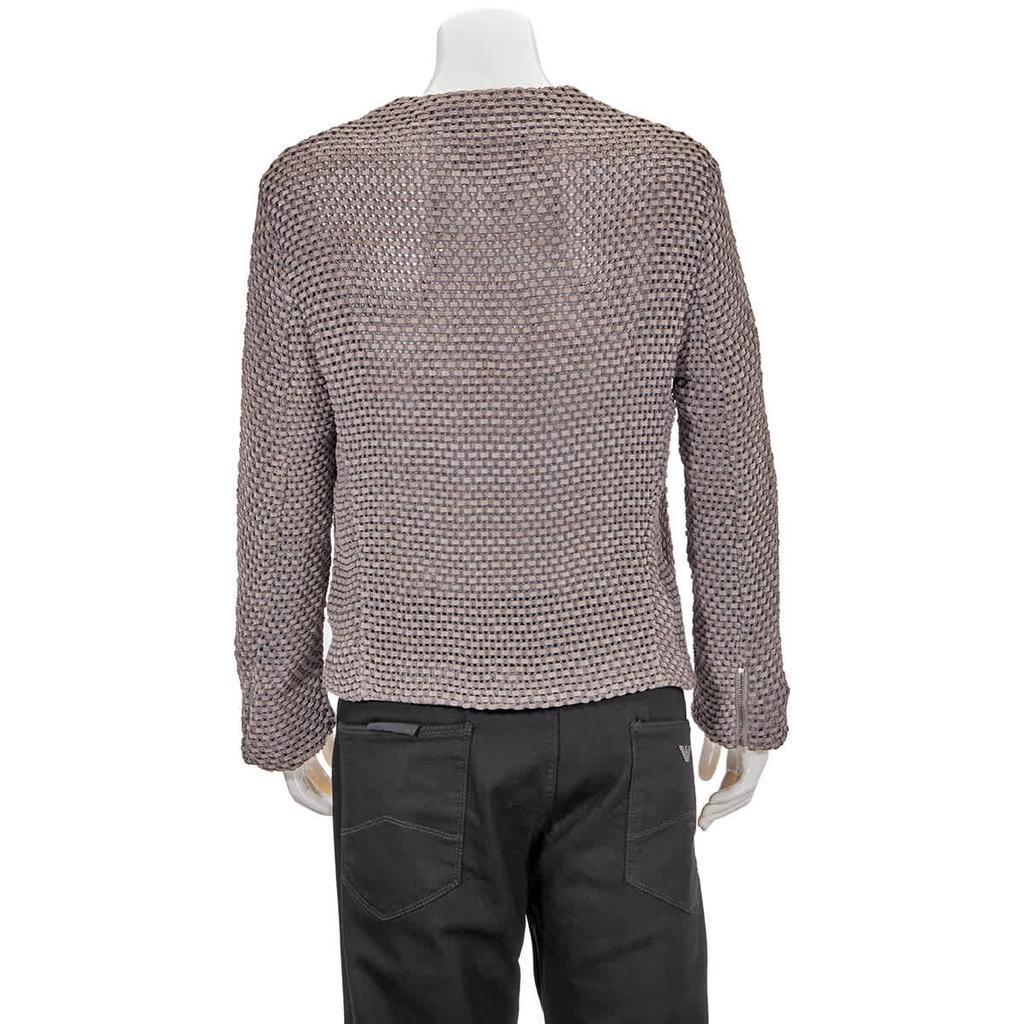 商品Emporio Armani|Emporio Armani Grey Knit-Jacquard Jacket, Brand Size 48 (US Size 14),价格¥2854,第5张图片详细描述