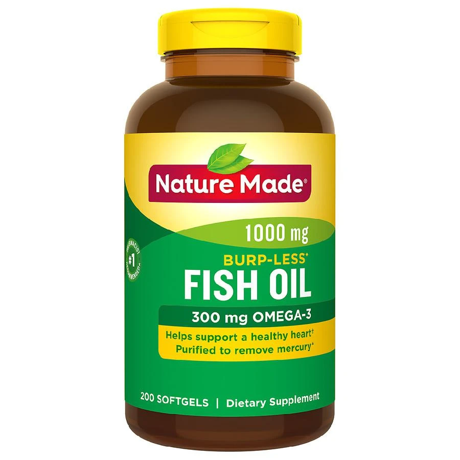 商品Nature Made|Burp Less Fish Oil 1000 mg Softgels,价格¥188,第1张图片
