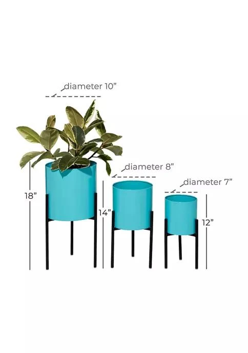 商品Monroe Lane|Lane Contemporary Metal Planter   Set Of 3,价格¥1452,第3张图片详细描述