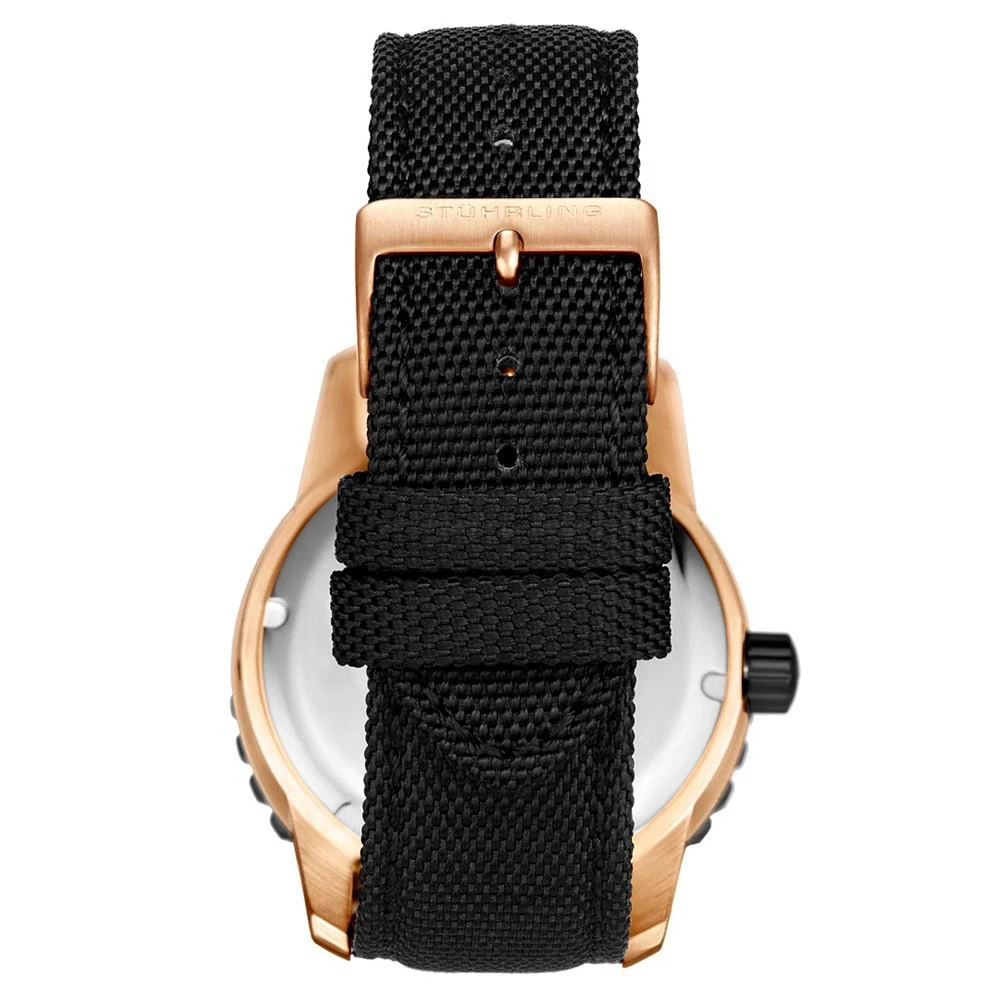 商品Stuhrling|Men's Diver on a Black Nylon Strap Watch 44mm,价格¥1465,第2张图片详细描述