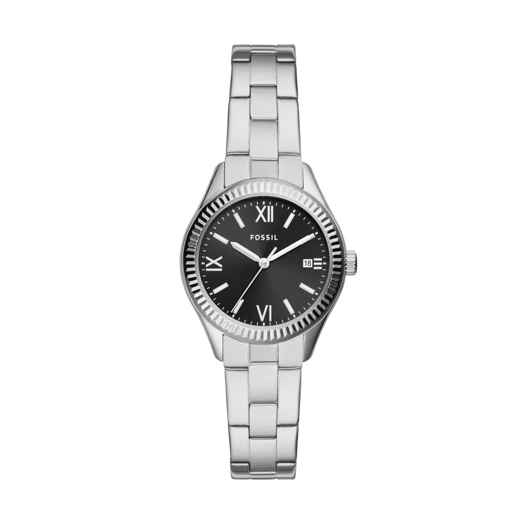 商品Fossil|Women's Rye Three-Hand Date, Stainless Steel Watch,价格¥389,第1张图片