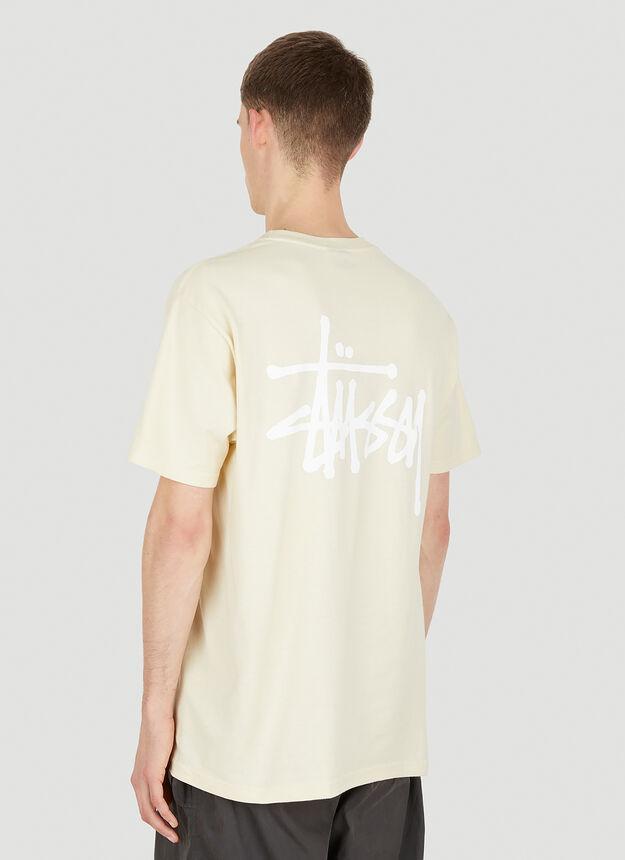商品STUSSY|Basic Logo Print T-Shirt in Cream,价格¥299,第6张图片详细描述