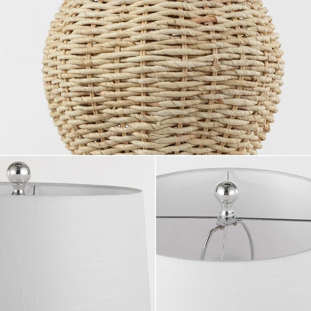 商品JONATHAN Y|Nora 22" Rustic Coastal Rattan Globe LED Table Lamps, Brown (Set of 2),价格¥1946,第4张图片详细描述