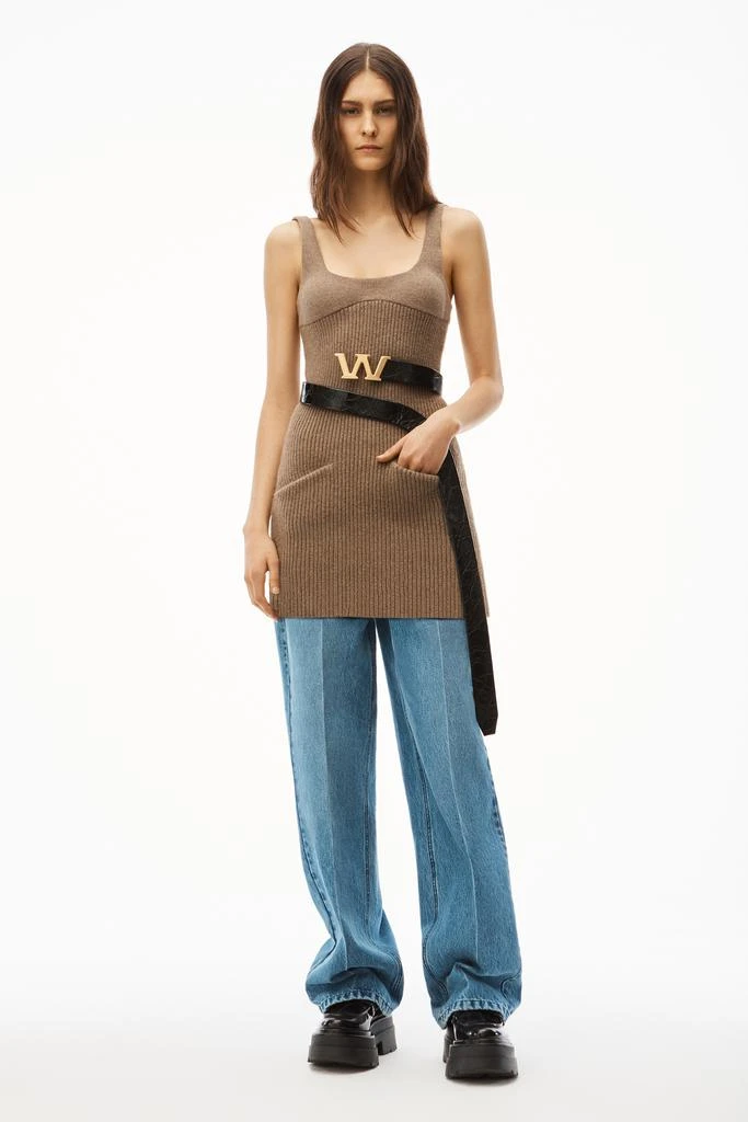 商品Alexander Wang|CONTOUR RIB MINI DRESS IN CASHMERE WOOL,价格¥2259,第2张图片详细描述