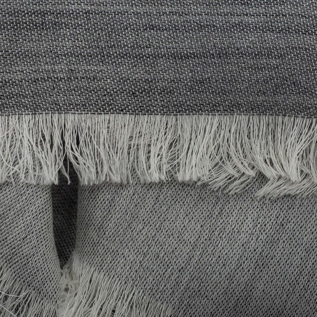 Gucci Grey GG Monogram Wool & Silk Fringed Scarf商品第4张图片规格展示