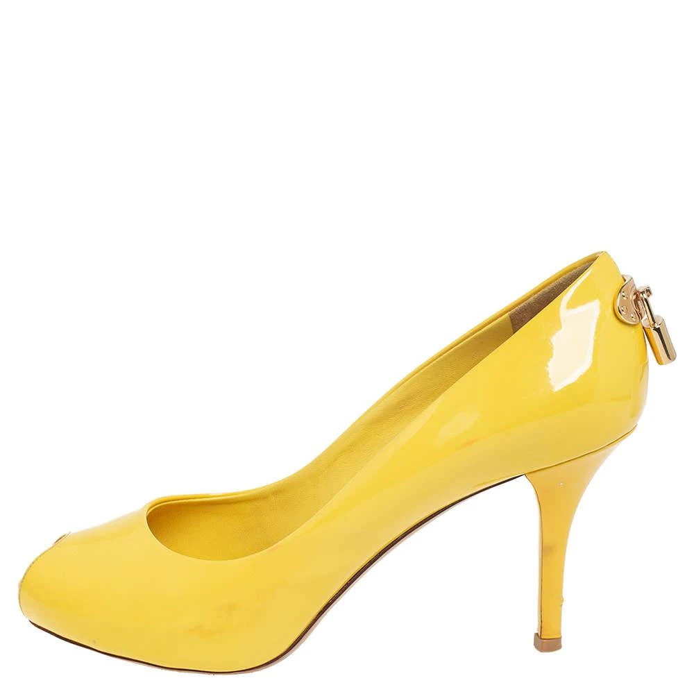 商品[二手商品] Louis Vuitton|Louis Vuitton Yellow Patent Leather Oh Really! Peep Toe Pumps Size 38,价格¥2534,第2张图片详细描述