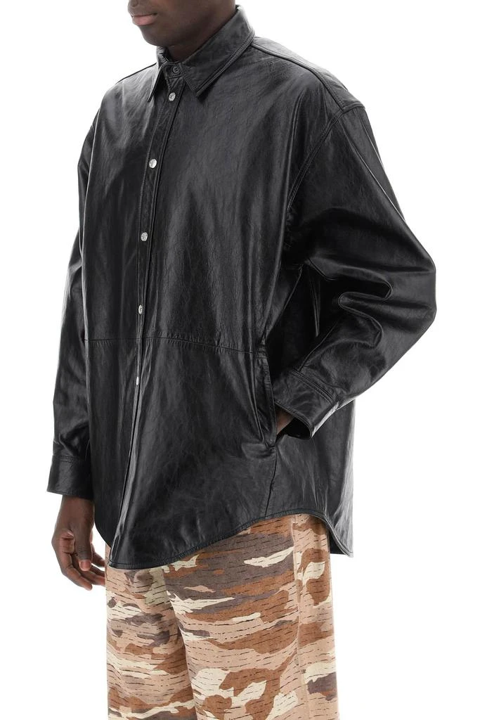 商品Acne Studios|Acne studios oversized leather overshirt,价格¥8021,第4张图片详细描述