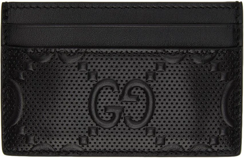 商品Gucci|Black GG Embossed Card Holder,价格¥2622,第1张图片