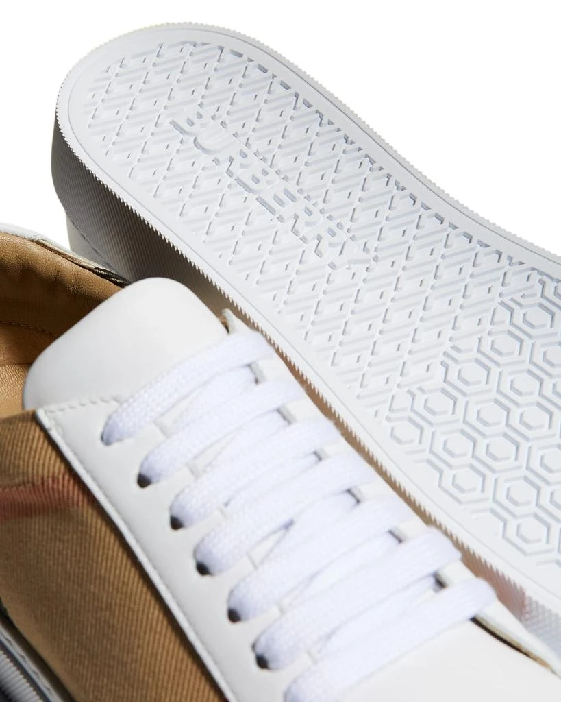 商品Burberry|New Salmond Check Leather Sneakers,价格¥4590,第4张图片详细描述