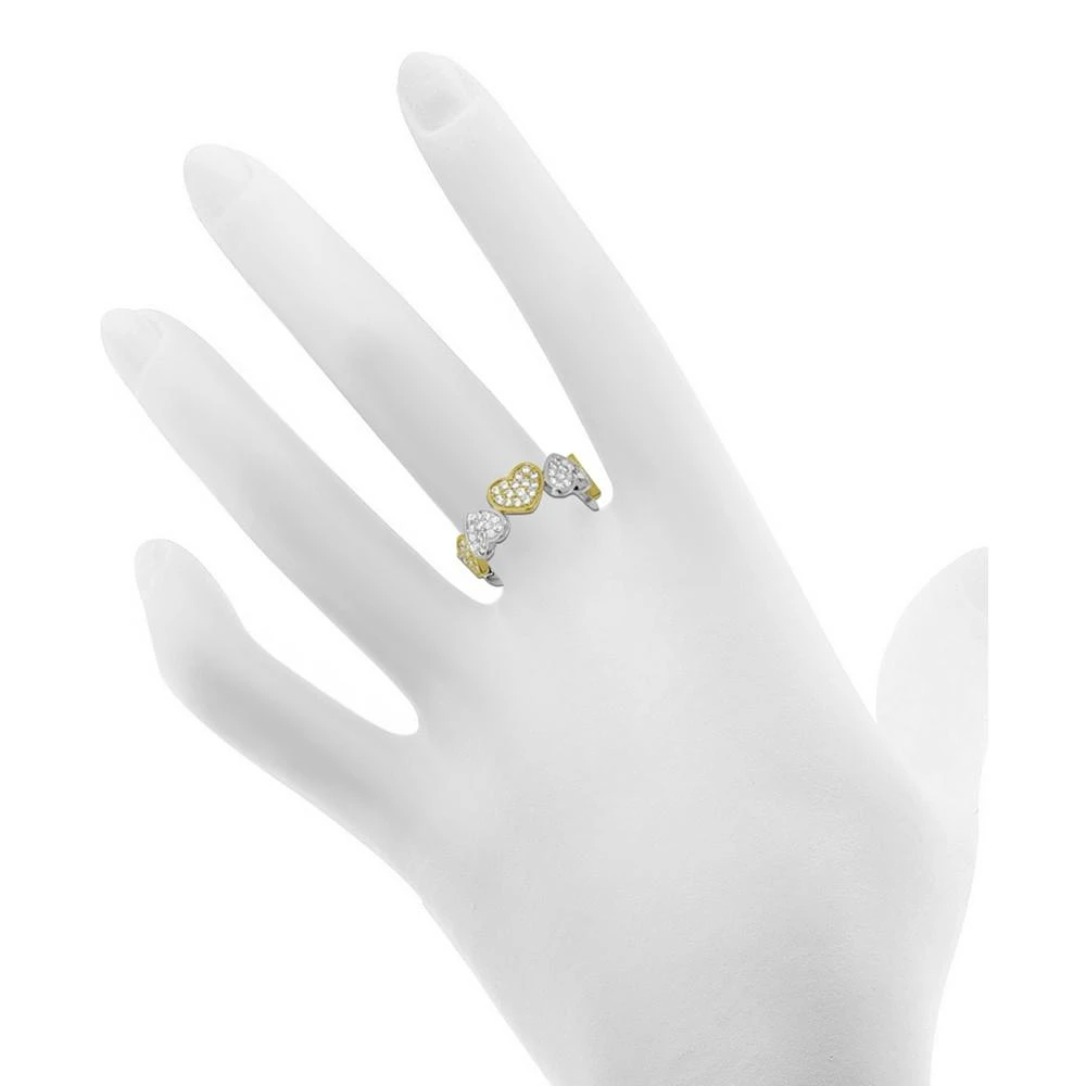 商品Essentials|And Now This Cubic Zirconia Heart Ring in Silver- and Gold-Plate,价格¥97,第2张图片详细描述